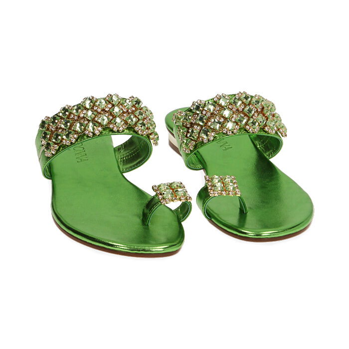 Sandali gioiello bassi verdi discount