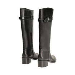 Bottes en cuir noir avec talon de 5 cm, Primadonna, 26N550053PENERO038, 004 preview