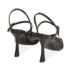 Sandali neri, tacco 9,5 cm, Primadonna, 212110712EPNERO036, 003 preview