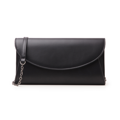Pochette nera in eco-pelle,