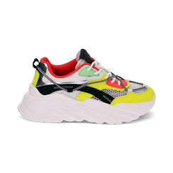 Sneakers in tessuto bianco-giallo, Primadonna, 230172306TSBIGI035, 001 preview