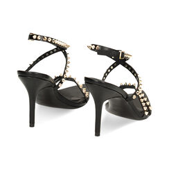 Sandali neri con borchie, tacco 11 cm, Primadonna, 232107901EPNERO040, 003 preview