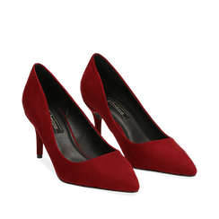 D&eacute;collet&eacute; bordeaux in microfibra, tacco 7 cm , Scarpe, 142111552MFBORD036, 002a