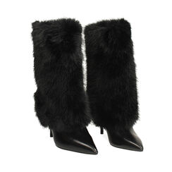 Bottines noires en fourrure synthétique avec talon de 10,7 cm, Primadonna, 262102088FUNERO035, 003 preview