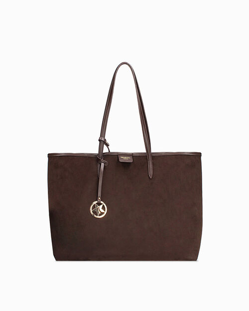 Borsa a spalla camel con ciondolo decorativo, DK BROWN