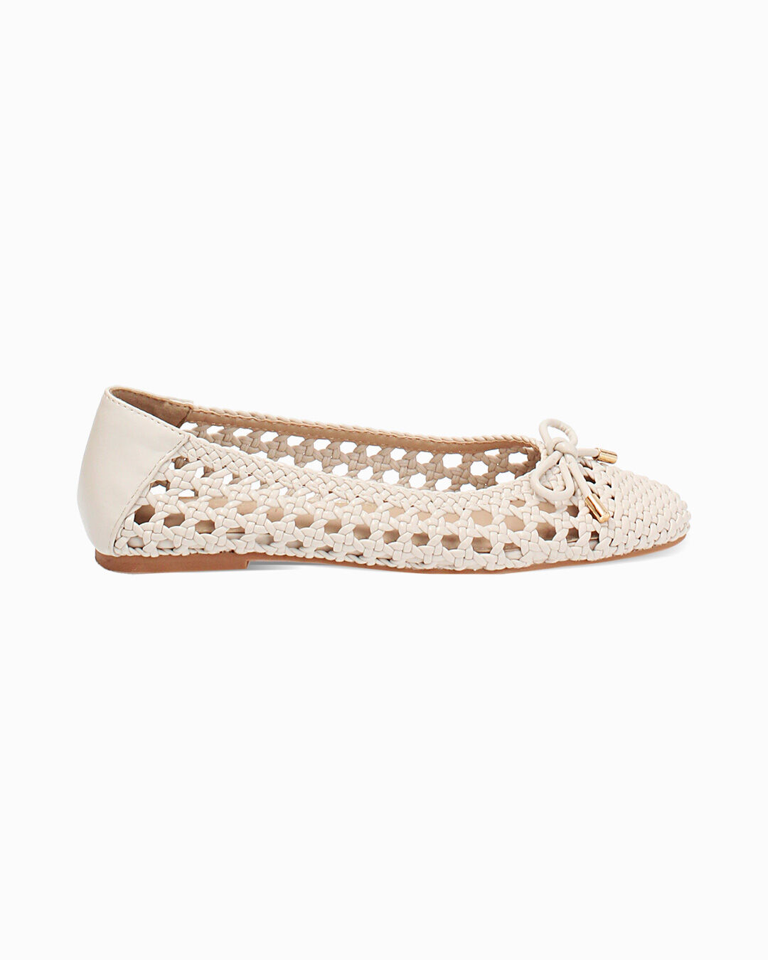 Ballerine panna con dettaglio intrecciato