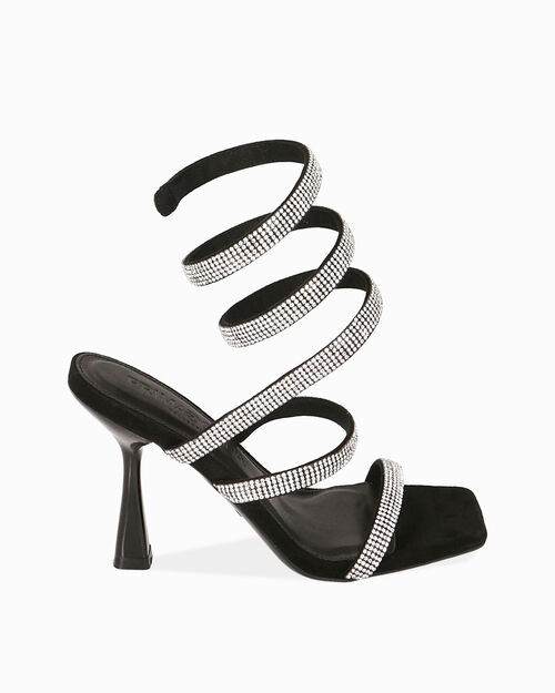 WOMEN SHOES SANDAL MICROFIBER NERO, BLACK