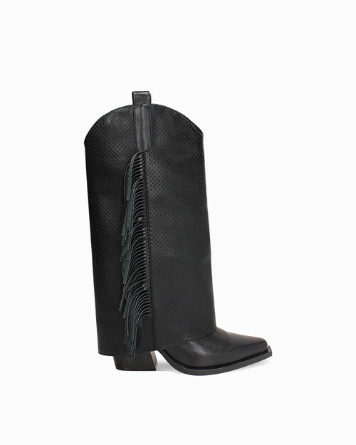 Botas texanas negras tac&oacute;n 8 cm, BLACK