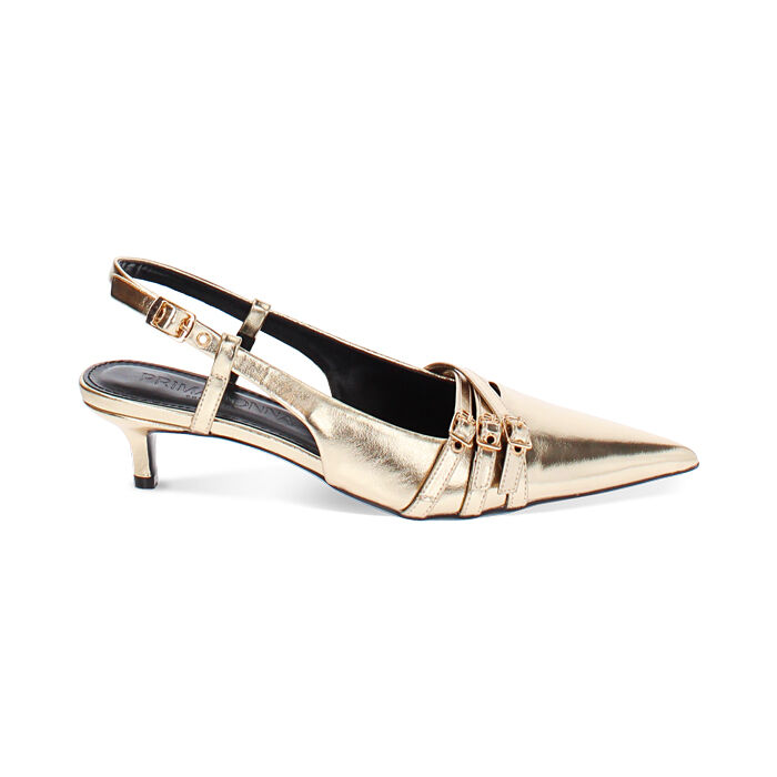 Decollete slingback oro tacco 4 5 cm Primadonna Collection