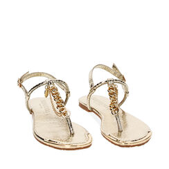Sandales plates or en python, Primadonna, 234992805PTOROG035, 002a