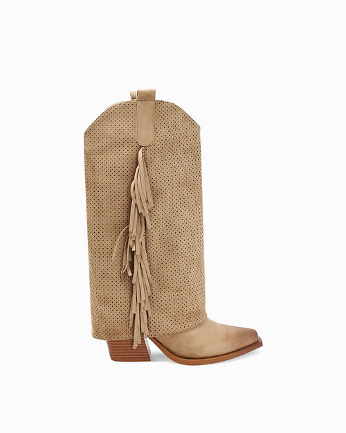 Bota texana taupe tac&oacute;n 8 cm, TAUPE