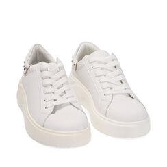 Sneakers bianche borchiate, 212833523EPBIAN036, 002a