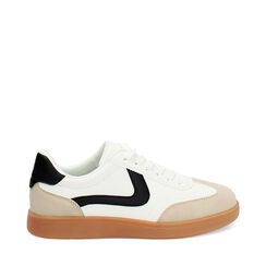 Baskets femme blanches-noires, Primadonna, 250124015EPBINE035, 001a