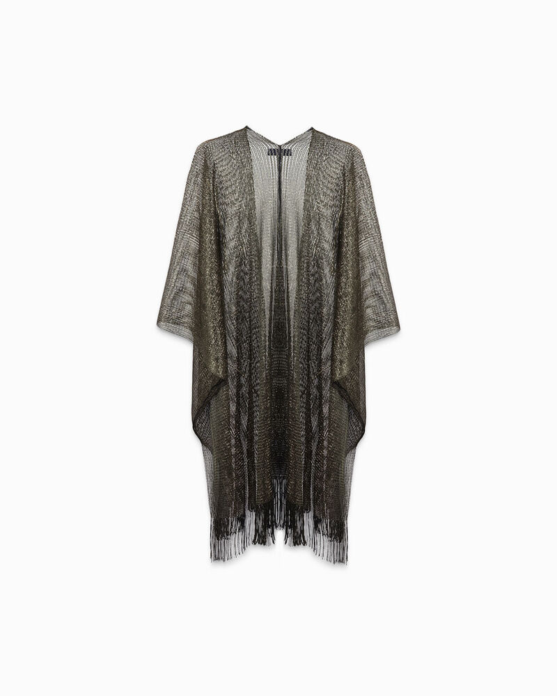Poncho mujer verde en tejido image number null