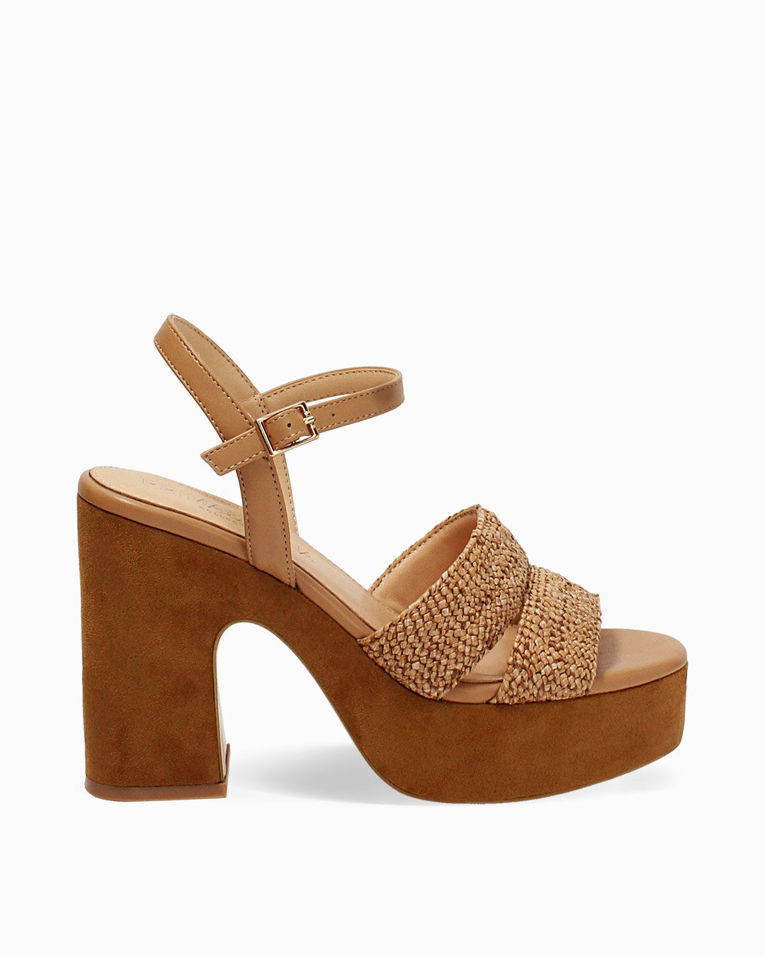 Sandali con tacco cognac 10,7 cm