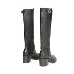 Stivali in pelle neri con tacco largo alto 6 cm, Primadonna, 261020202PANERO039, 004 preview