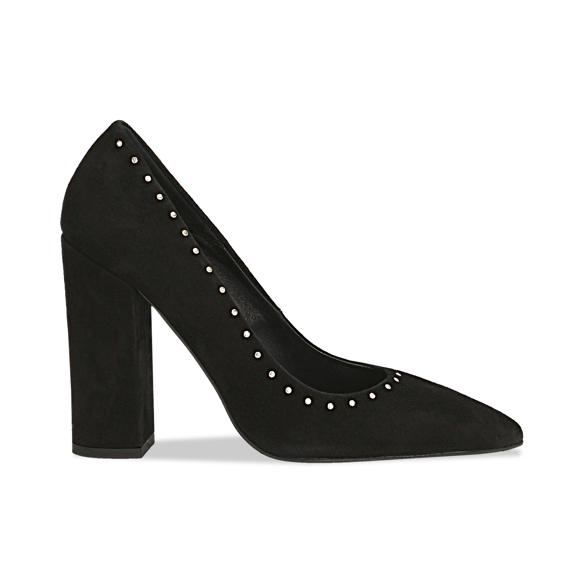 scarpe nere tacco quadrato