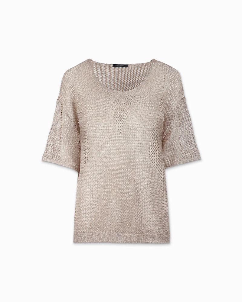 Maglia donna oro in tessuto image number null