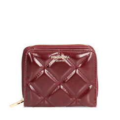 Portefeuille bordeaux brillant avec détails élégants, Primadonna, 265102407EUBORDUNI, 001a