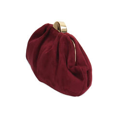 Clutch bordeaux in microfibra con chiusura color oro, Primadonna, 265126345MFBORDUNI, 003 preview