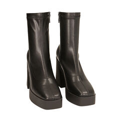 Ankle boots platform neri, tacco 10 cm, New Collection, 22N310003EPNERO035, 002 preview