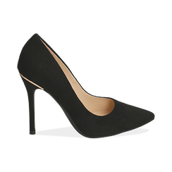Décolleté nere in microfibra, tacco 11 cm,