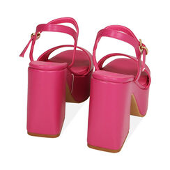 Sandali fucsia, tacco-zeppa 10,5 cm , Primadonna, 19N205311EPFUCS036, 003 preview
