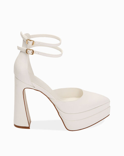 WOMEN SHOES OPEN SHANK SYNTHETIC BIAN, WHITE