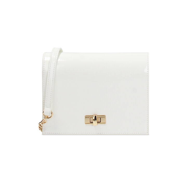 Bolso de mujer bandolera blanco en charol, Primadonna, 255126053VEBIANUNI