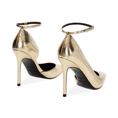 Décolleté open shank oro con tacco 10,7 cm, Primadonna, 262102021LMOROG035, 003 preview