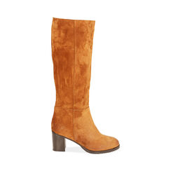 Bottes cognac en daim, talon 7 cm , Special Price, 18L605077CMCOGN035, 001 preview