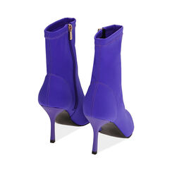 Ankle boots viola in lycra, tacco 8,5 cm , Saldi, 182162809LYVIOL035, 004 preview