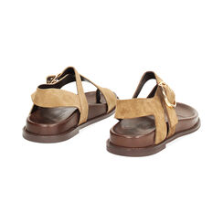 Sandali bassi donna taupe in camoscio, Primadonna, 25N151014CMTAUP036, 004 preview