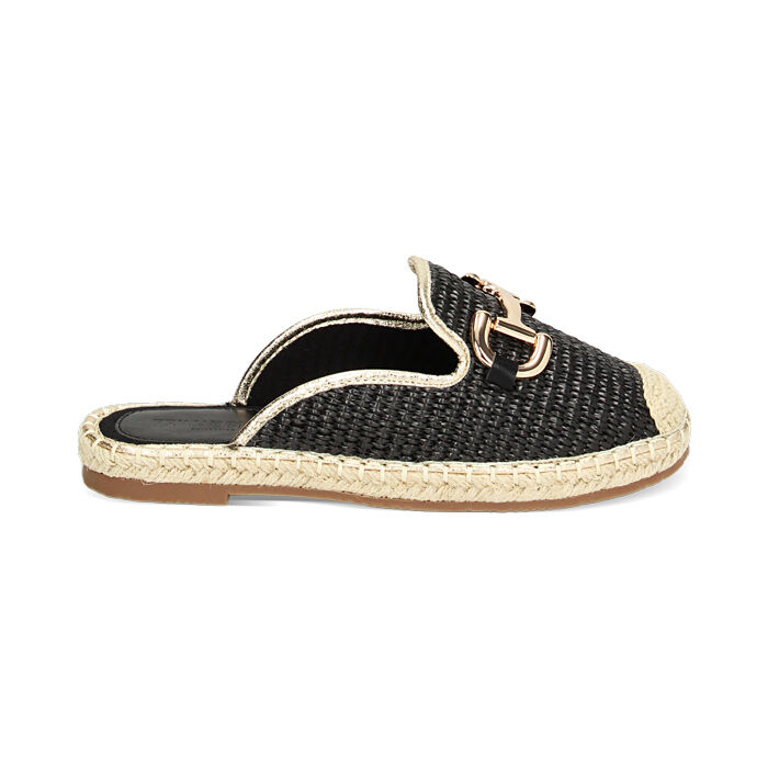 Sabots noirs en raphia, Primadonna, 234902002RFNERO035