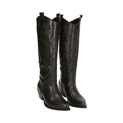 Camperos calados negro en piel, tacón 5 cm , Primadonna, 19A500926PENERO035, 002 preview
