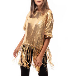 T-shirt oro con paillettes, SALDI, 16A210410PLOROGUNI, 001a