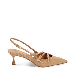 WOMEN SHOES CHANEL SYNTHETIC PATENT NUDE, 232118220VENUDE036, 001a