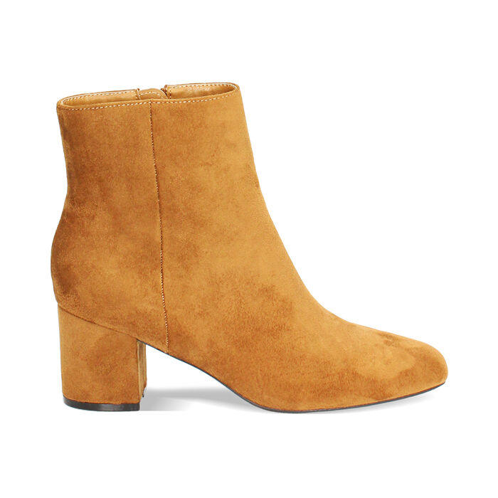 Tronchetto cognac in microfibra tacco 6 cm Primadonna Collection