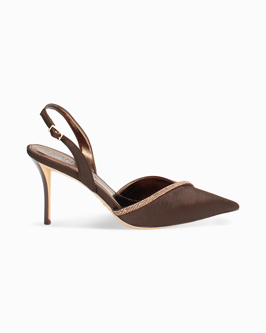 Décolleté slingback testa di moro tacco 8,4 cm