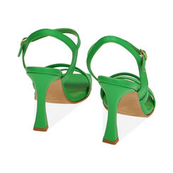 Sandali verde con punta quadra, tacco 10 cm, Primadonna, 19M824114EPVERD036, 003 preview