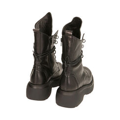 Botas militares de cuero negro, tacón de 6 cm., Primadonna, 20L620021PENERO035, 003 preview