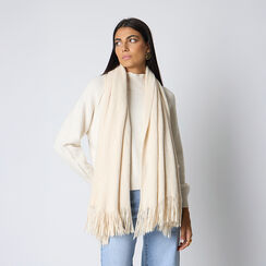 Écharpe en tissu crème avec des détails élégants, Primadonna, 26B419803TSPANNUNI, 002a