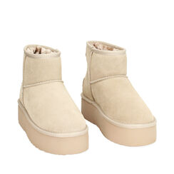 Stivale con pelliccia interna beige, 24N801250CMBEIG039, 002a