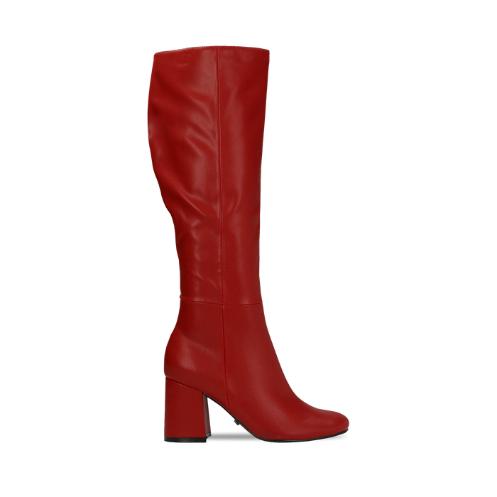 Stivali Rossi Tacco 7 5 Cm Ecopelle Cod 122182011epross