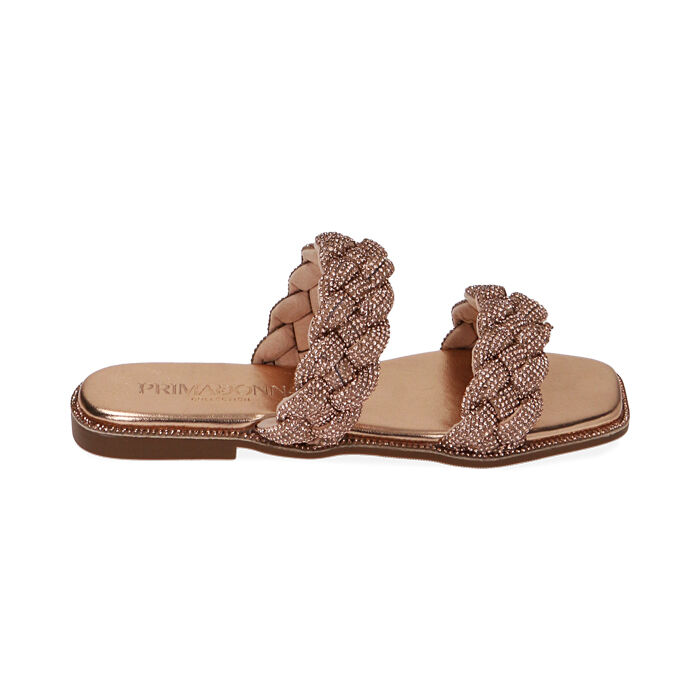 Ciabatte donna gioiello rosa oro laminato Primadonna Collection