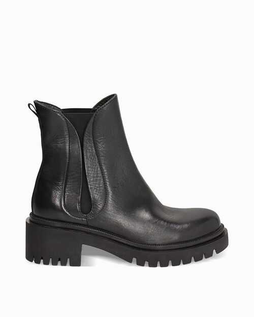 Stivaletti chelsea neri in pelle tacco 5,7 cm, BLACK