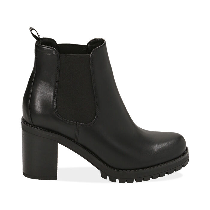 bottines noires talon