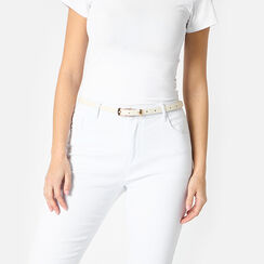 Cinturón mujer color crema estrecho, Primadonna, 25B413456EPPANNUNI, 002a