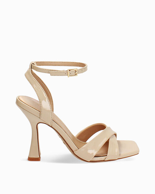 Sandali beige tacco 9,7 cm, BEIGE