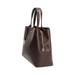 Bolso de mano marr&oacute;n oscuro con bandolera removible, Bolsos, 275701419EPMOROUNI, 003 preview